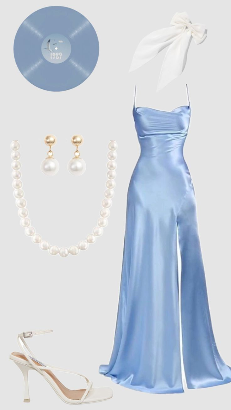 Light Blue Spaghetti Straps Elegant Long Party Dress Wedding Guest Dress, DP3645