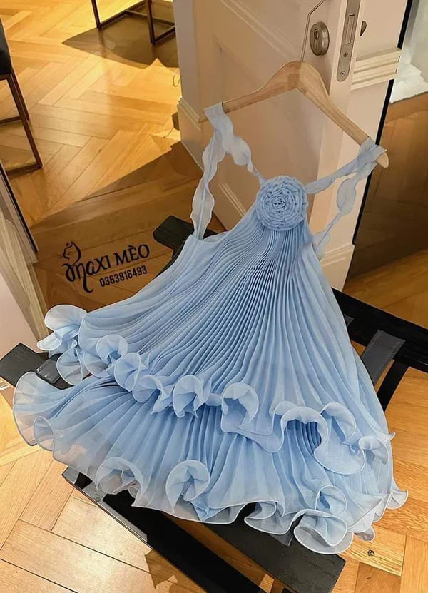 Cute Pleated Ruffle Short A-Line Party Dress Cocktail Dress Homecoming Dress DP6482