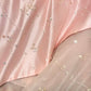 Robe de soirée rose romantique sans bretelles en satin et tulle perlé, coupe trapèze DP7926