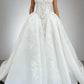 Elegant Lace Applique Sweetheart Wedding Dress A-Line Strapless Bridal Gown DP7022