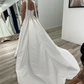 Elegant Satin Draped Strapless Detachable Halter Scarf Wedding Dress DP8388