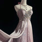 Elegant Pink Halter Neck Sweetheart Evening Gown A-Line Beaded Lace Prom Dress DP7965