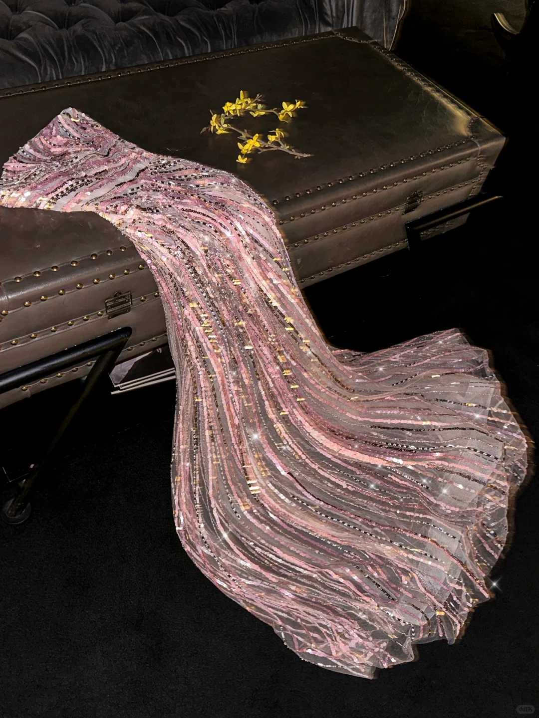 Gorgeous Pink Sequin Strapless Sheath Sparkly Formal Evening Gown DP7340