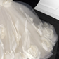 Elegantes Elfenbein 3D Blumen Design A-Linie Tüll Brautkleid Ballkleid Abendkleid Ballkleid DP6221