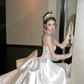 Elegantes glitzerndes Perlen-Pailletten-Applikation-Herzausschnitt-Meerjungfrau-Brautkleid-Abschlussballkleid-Abendkleid DP6252