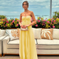 Elegant Strapless Pleated Chiffon A-Line Prom Dress DP8455