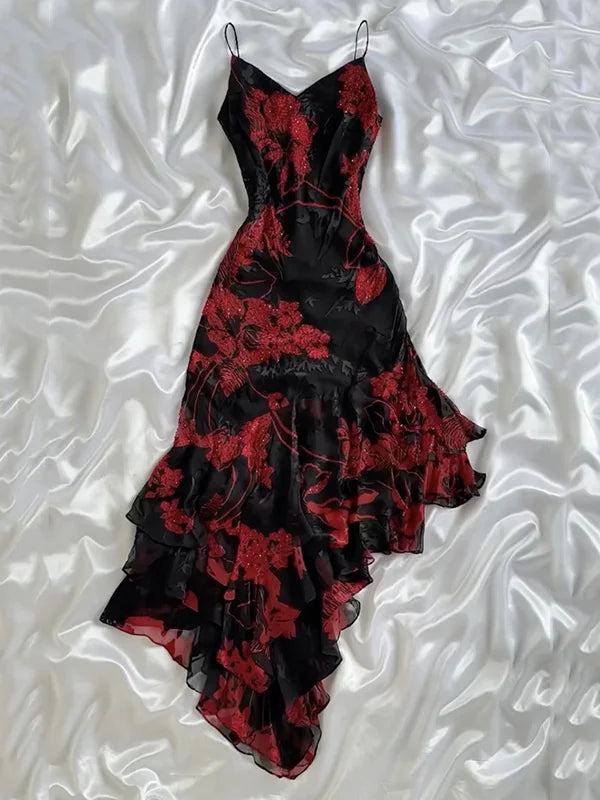 Robe de bal vintage à appliques perlées, robe de soirée fourreau à bretelles spaghetti, robe de fée DP6651