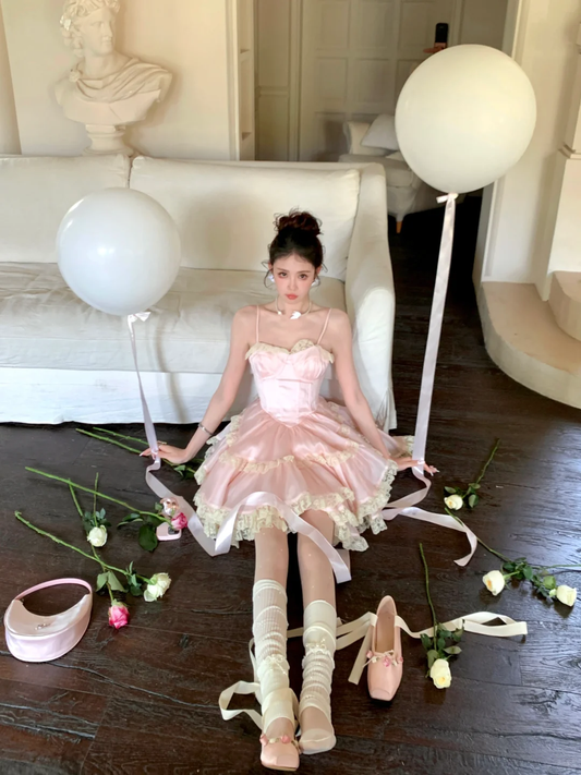 Cute Pink Sweetheart Princess Style Tiered A-Line Design Spaghetti Strap Short 18th Birthday Party Dress Homecoming Dress DP6256