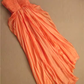 Wunderschönes orangefarbenes, trägerloses Abendkleid mit Perlenbesatz am Oberteil, Chiffon-Abendkleid DP7613