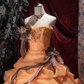 Glamorous Orange Off-the-Shoulder Beaded Ruffled Tulle Ball Gown DP8350