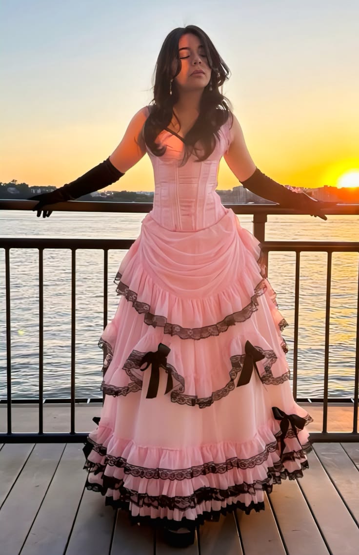 Elegant Pink Ruffle Tiered Straps Lace A-Line Sweet 15 Quinceanera Ball Gown DP8554