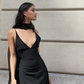 Sexy Black Spaghetti Straps Deep V Neck Short Party Dress Summer Dress DP4651