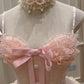 Cute Pink Tiered Lace Sweetheart Ruffled Bow Detail Spaghetti Strap Mini Homecoming Dress DP8490