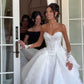 Elegant Lace Applique Sweetheart Wedding Dress A-Line Strapless Bridal Gown DP7022