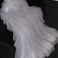 Fashion Sparkling White Beaded Sequin Mermaid Elegant Tulle Evening Dress Prom Dresses DP6164
