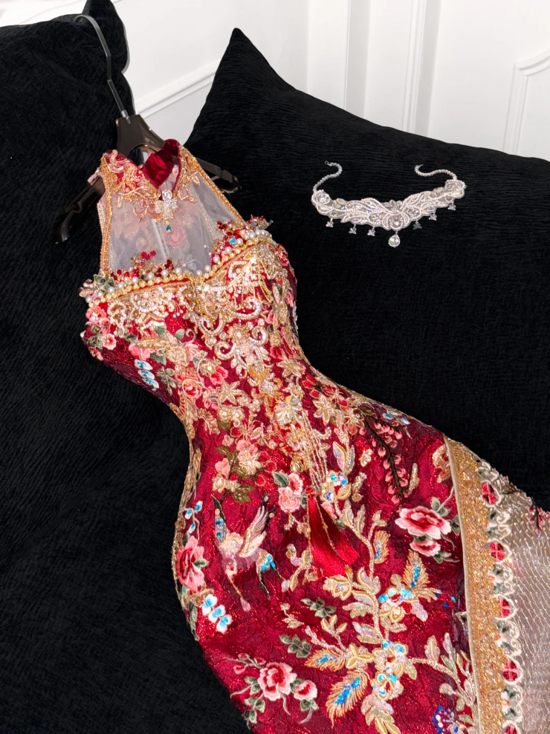 Gorgeous Sparkling Beaded Sequin Mermaid Design Exquisite Embroidery Evening Dress Prom Dresses DP6178