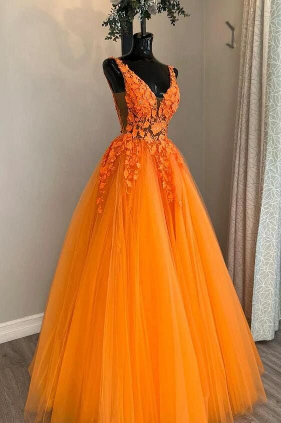 Orange Prom Dress For Girl Custom Made Evening Party Dress Formal Prom Dresses,DP0131