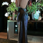 Silver V Neck Backless Chic Long Party Dress, DP2084