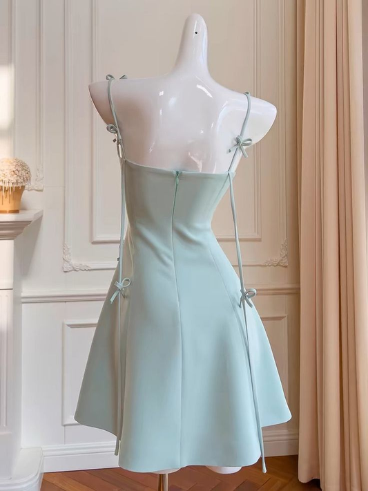 Light Blue Straps A-Line Homecoming Dress Short Party Dress, DP3216