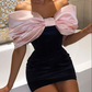 Black and Pink Off Shoulder Sheath Homecoming Dress Birthday Dress, DP2895