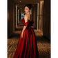 Elegant Red Off Shoulder Sheath Sequins Long Formal Party Dress, DP3722