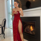 Sexy Red Sweetheart Sequins Sheath Long Party Dress Evening Gown, DP3798