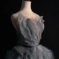 Robe de soirée longue en tulle bleu sans manches, coupe trapèze, nouvelle collection, DP5215