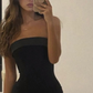 Black Strapless Sheath Homecoming Dress Short Party Dress, DP3392