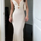 White Straps V Neck Mermaid Long Prom Dress Birthday Dress, DP2940