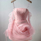 Pink Straps A-Line Tulle Birthday Outfits Lovely Homecoming Dress, DP3196