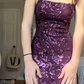 Dark Purple Straps Mermaid Sequins Long Evening Party Dress DP3879