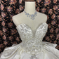 Gorgeous Ivory Satin Tulle Sweetheart Strapless Beaded Pleated Sweet 16th Quinceanera A-Line Floor-length Evening Dress Prom Dress Ball Gown DP6277