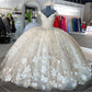 Elegantes Elfenbein V-Ausschnitt Applikation A-Linie Ballkleid für Sweet 16 Quinceanera Geburtstagskleid Abendkleid Ballkleid DP6519