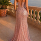 Elegant Pink Sequin Strapless Sweetheart Mermaid Evening Dress DP8532