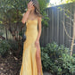 Vintage Satin Spaghetti Strap Mermaid High-slit Long Prom Dress Party Dress Evening Dress DP6463