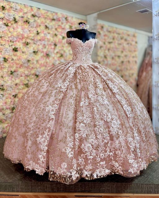Elegantes rosa Herzausschnitt-Applikation Pailletten Sweet 16 Quinceanera A-Linie Tüll bodenlang Ballkleid Geburtstagskleid Abendkleid Ballkleid DP6460