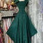 Vintage Dark Green Off-the-shoulder Irregular Hem Design A-Line Applique Prom Dress Evening Dresss DP6203