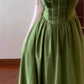 Vintage Olive Green Prom Dress A-Line Short-sleeve Evening Dress Long Formal Dress DP6710