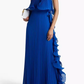 Glamorous Yellow Strapless Pleated Ruffle Evening Dress DP8095