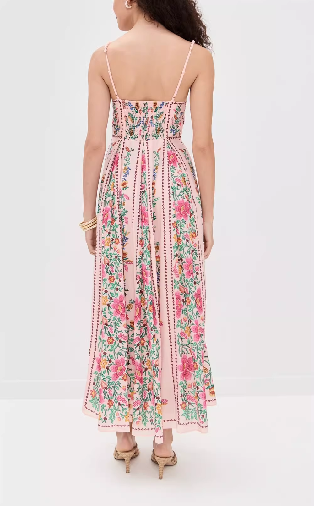 Gorgeous Pink Floral Embroidered Beaded Spaghetti Strap Sweetheart Maxi Prom Dress DP8235