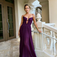 Vintage smaragdgrünes A-Linien-Abendkleid mit Spaghettiträgern, transparentem Chiffon und Cut-outs, langes Kleid, Hochzeitsgastkleid DP1507