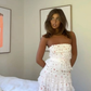 Lovely White Straps Lace Tiered A-Line Sweet Floral Party Dress DP3983