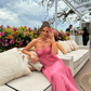 Elegant Strapless Pleated Chiffon A-Line Prom Dress DP8455