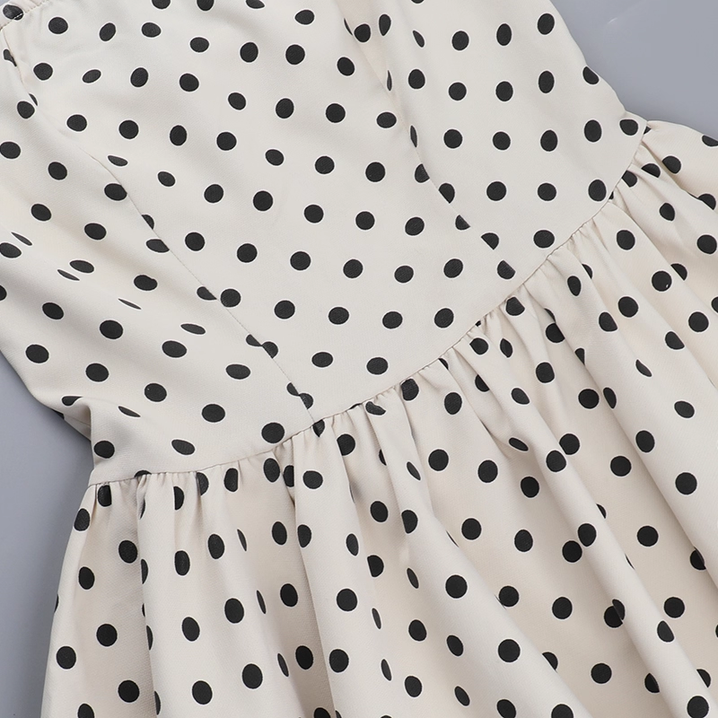 Vintage Dot Pattern Strapless A-Line Short Summer Dresses Party Dress Homecoming Dress DP6392
