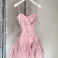 White Straps A-Line Lace Short Party Dress Homecoming Dress, DP3193