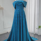 Wunderschönes, funkelndes, schulterfreies A-Linien-Ballkleid mit Paillettenstickerei, langes Abendkleid, DP6541