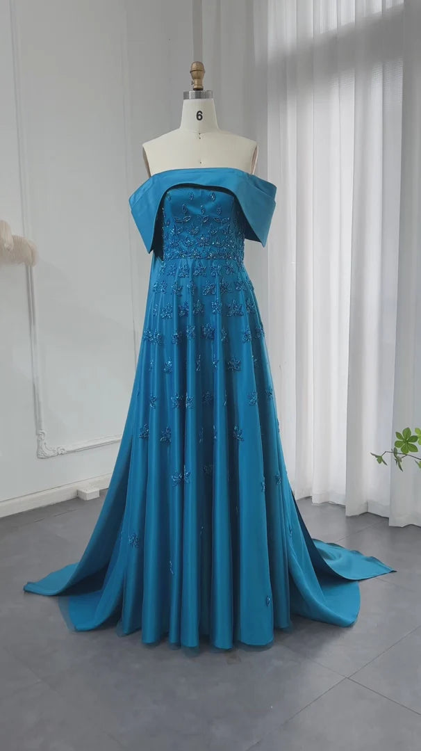 Wunderschönes, funkelndes, schulterfreies A-Linien-Ballkleid mit Paillettenstickerei, langes Abendkleid, DP6541