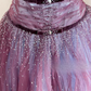 Elegantes lavendelfarbenes Ombré-Ballkleid aus Tüll mit Neckholder und Perlenbesatz für Sweet 16 Quinceañera DP7769