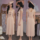 Vintage Pink Velvet Midi Gown 3D Floral Applique Ruching Evening Gown DP8004
