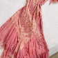 Vintage Rosa Chiffon Pailletten Ballkleid Etuikleid Off-the-Shoulder Abendkleid Langes Abendkleid DP6667